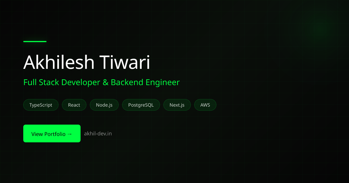 Akhilesh Tiwari | Full Stack Developer & Backend Engineer
